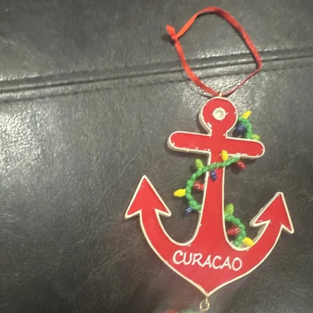 Santa’s Pen Curacao Anchor Christmas Ornament Caribbean Travel Souvenir